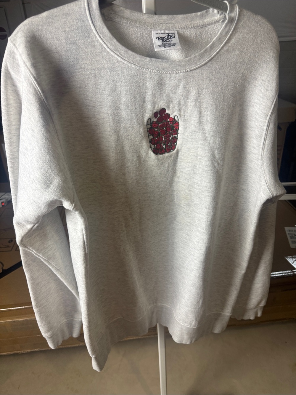 CO Light Heather Gray Sweatshirt with Red Berry Graphic